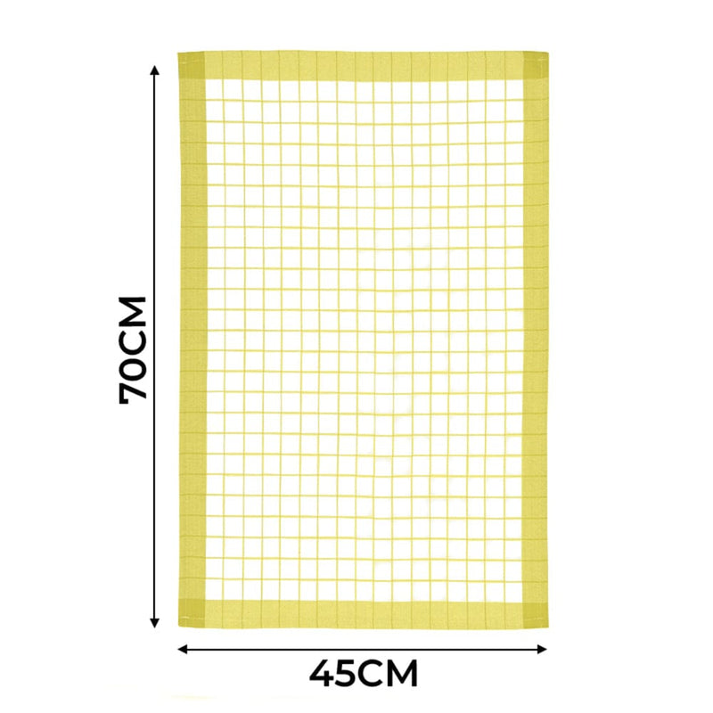 Sarı 4lü Kareli Set Kurulama Bezi Pamuklu Mutfak Havlusu Çok Amaçlı Örtü 45x70cm Bonvagon