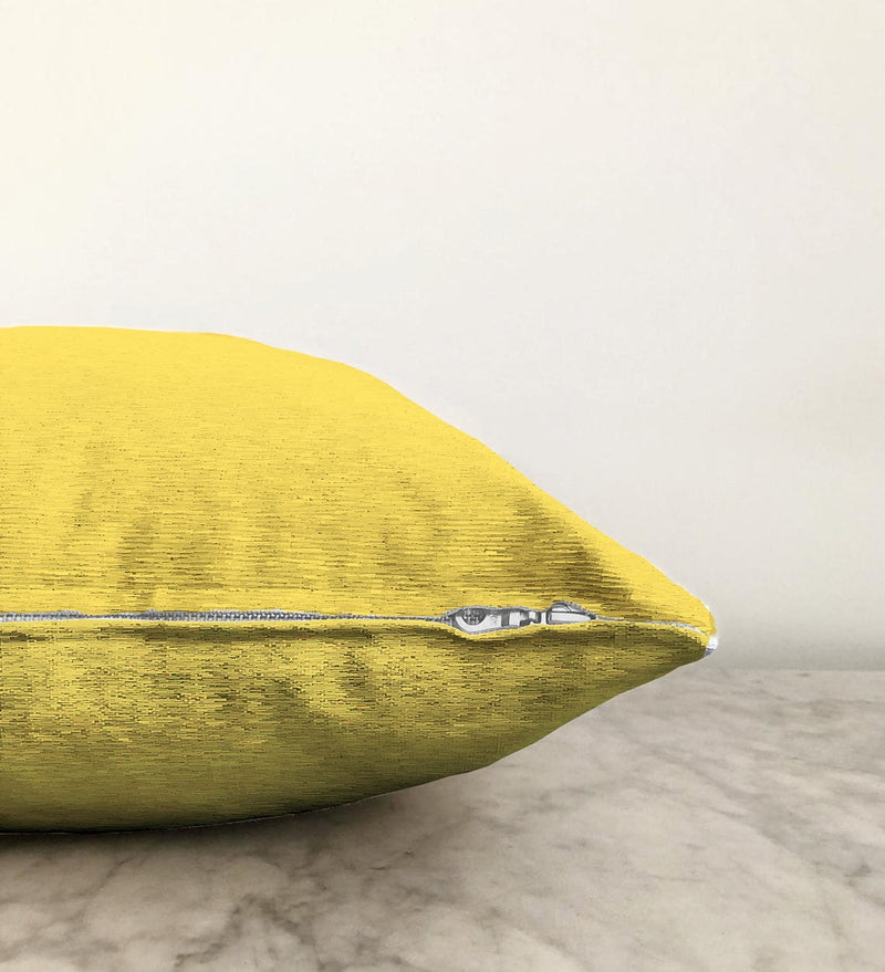 Sarı Renkli Dijital Baskılı Raşel Kadife Yastık Kırlent Kılıfı Bonvagon