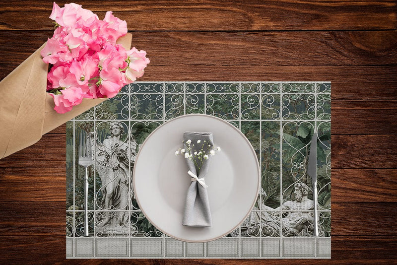 Sculptures Heykeller 4'lü İnce Keten Kumaş Amerikan Servisi 50x35cm Bonvagon