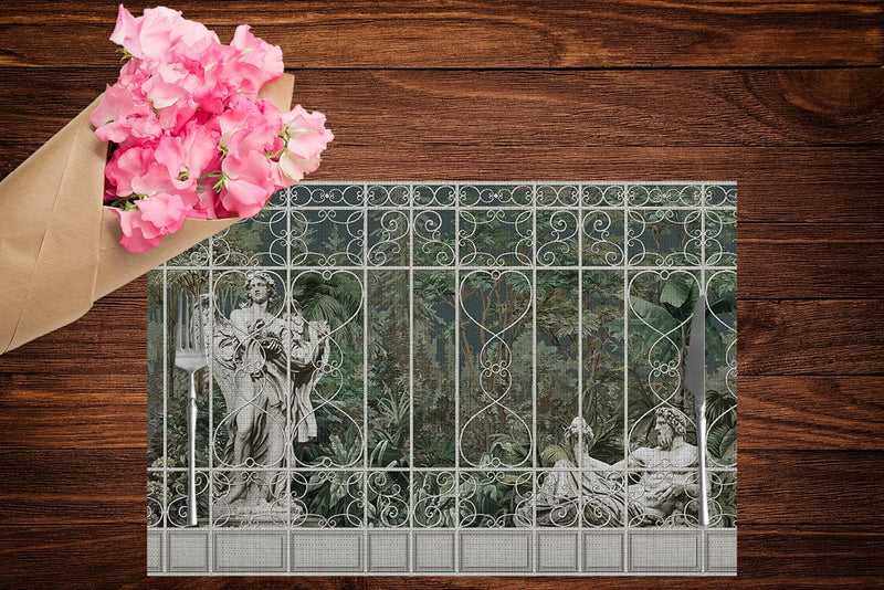 Sculptures Heykeller 4'lü İnce Keten Kumaş Amerikan Servisi 50x35cm Bonvagon