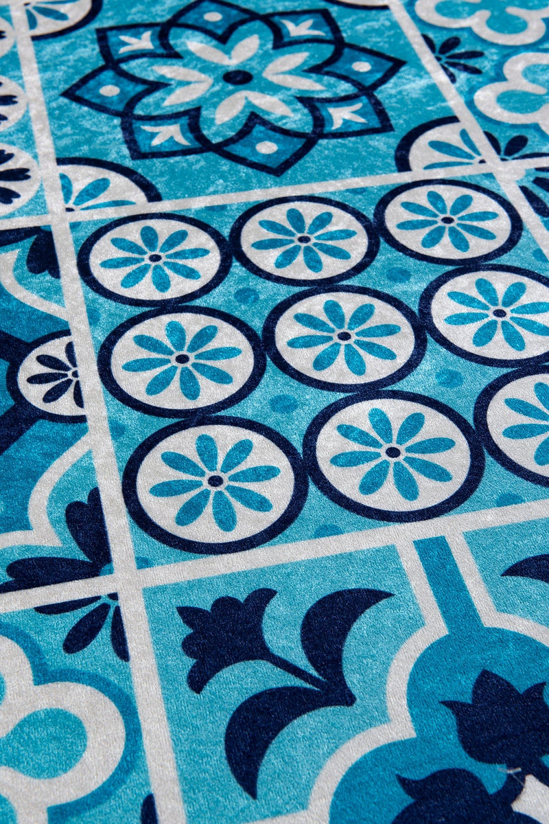 Seramik Dijital Baskılı 2li Set Banyo Halısı, Kaymaz Taban, Yıkanabilir Bonvagon