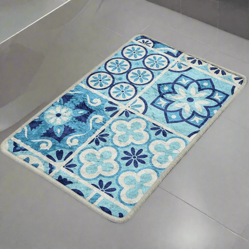 Seramik Dijital Baskılı 40x60cm Banyo Paspas ve Halısı, Kaymaz Taban, Yıkanabilir Bonvagon