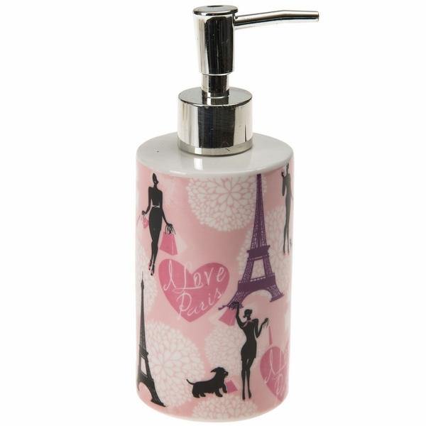 Seramik Sıvı Sabunluk Kızlı Paris Desenli Bonvagon