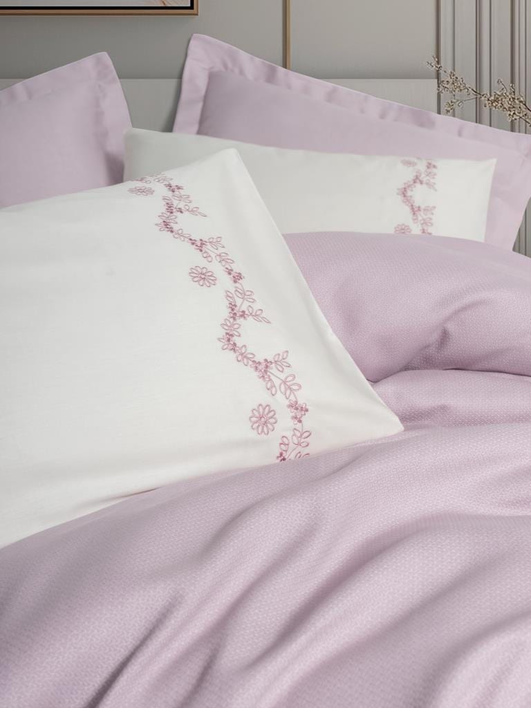 Serenity Bambu Çift Kişilik Pike Takımı Vaila Lila 4 Adet Yastık Kılıfı Bonvagon