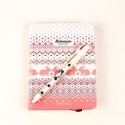 Sert Kapaklı Pembe Desenli Defter 108x148mm Bonvagon