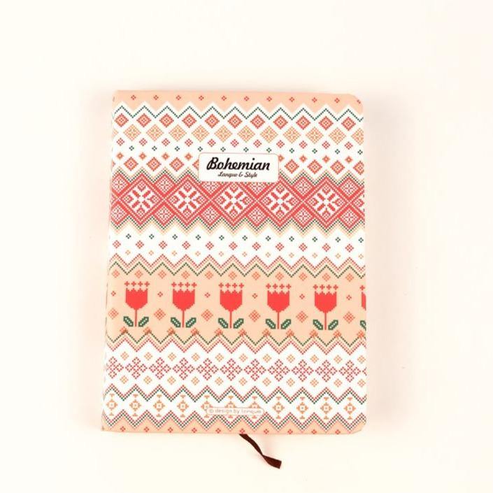 Sert Kapaklı Turuncu Desenli Defter 108x148mm Bonvagon