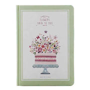Sert Kapaklı Yeşil Çiçekli Defter Bonvagon