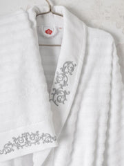 Seta Aile Bornoz Seti Genny Beyaz Antrasit Bonvagon