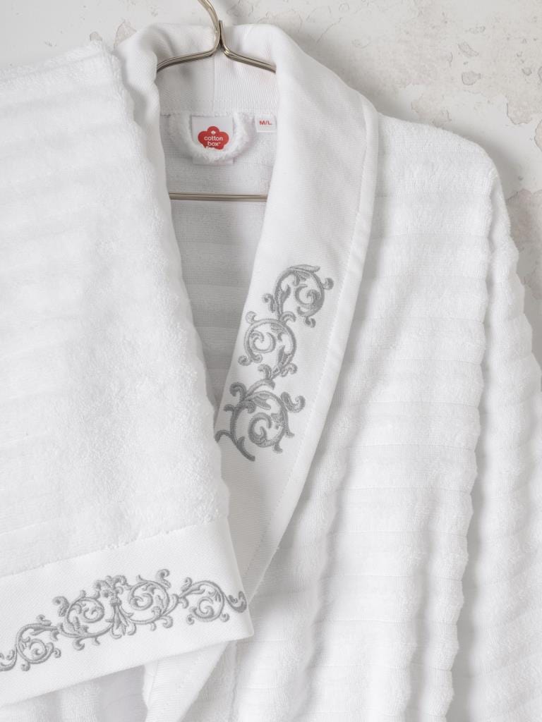 Seta Aile Bornoz Seti Genny Beyaz Antrasit Bonvagon