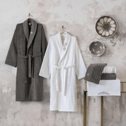 Seta Aile Bornoz Seti Genny Beyaz Antrasit Bonvagon