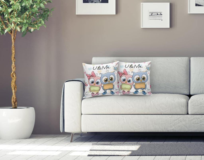 Sevimli Kediler Dijital Baskılı Dekoratif Yastık Kırlent Kılıfı 43x43cm