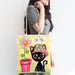 Sevimli Kediler Dijital Baskılı Fermuarlı Modern Kumaş Çanta Bonvagon