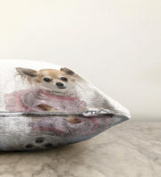 Sevimli Köpek Desenli Dijital Baskılı Modern Raşel Kadife Yastık Kırlent Kılıfı Bonvagon