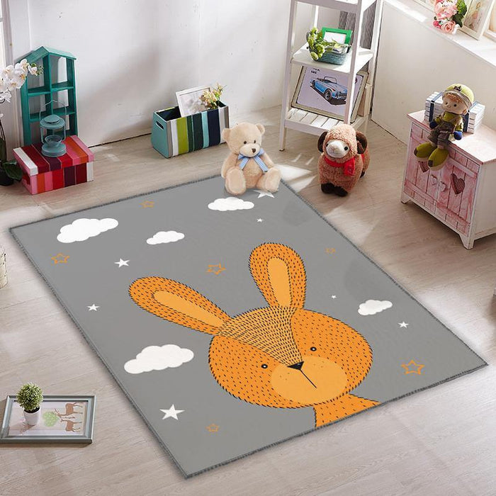 Sevimli Tavşan Çocuk Odası Halısı Antialerjik OEKO-TEX Bonvagon