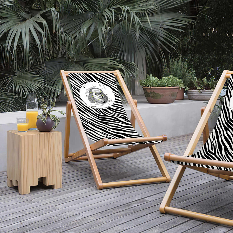 Shakespeare Katlanabilir Şezlong Katlanır Ahşap Lounge Chair
