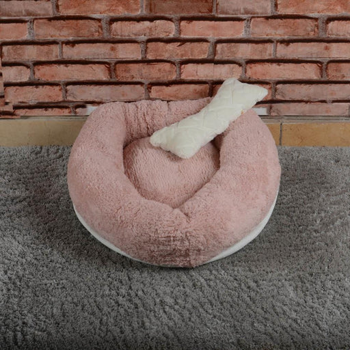 Sheppard Polar Yıkanabilir Yuvarlak Köpek Kedi Yatağı 50 cm Açık Pudra Bonvagon