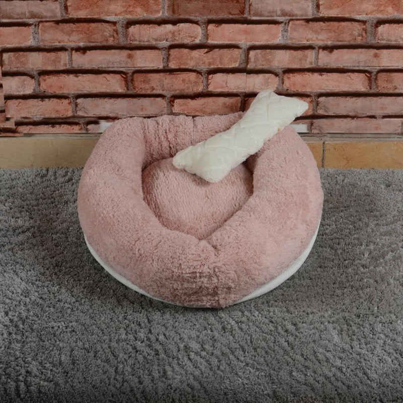 Sheppard Polar Yıkanabilir Yuvarlak Köpek Kedi Yatağı 50cm Açık Pudra