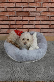 Sheppard Polar Yıkanabilir Yuvarlak Köpek Kedi Yatağı 60cm Gri