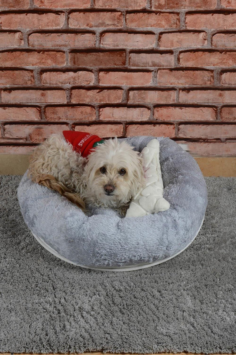 Sheppard Polar Yıkanabilir Yuvarlak Köpek Kedi Yatağı 60cm Gri