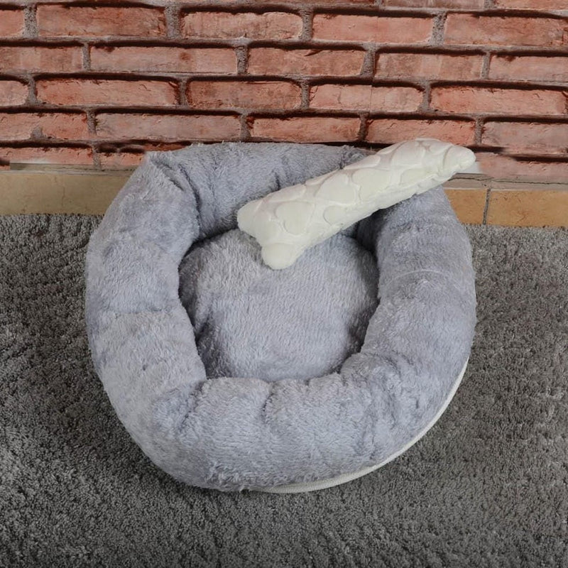 Sheppard Polar Yıkanabilir Yuvarlak Köpek Kedi Yatağı 60cm Gri