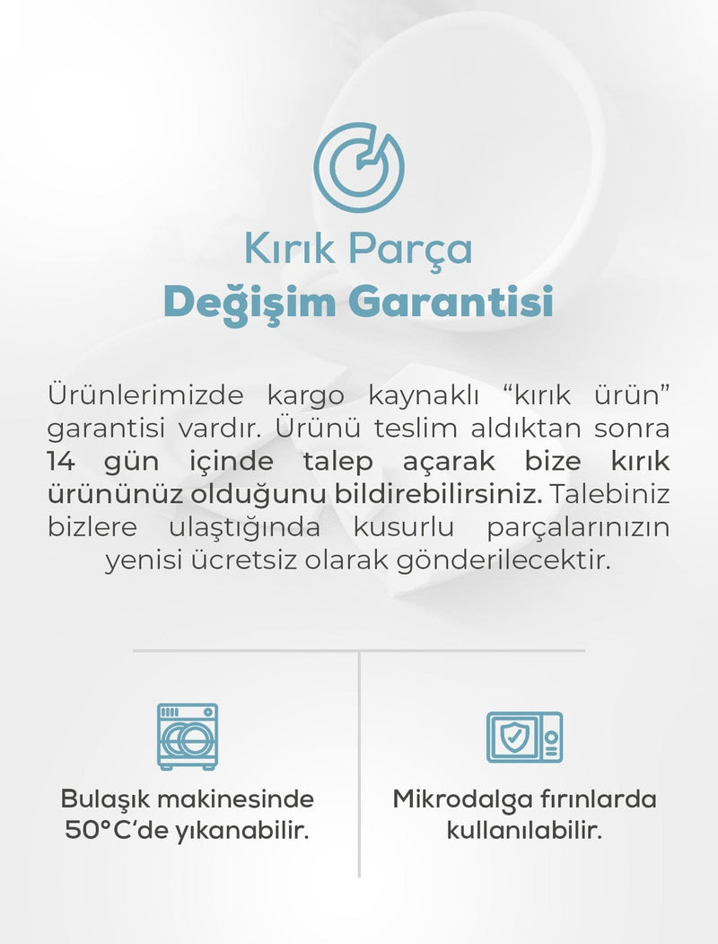 Shizen Mavi / Krem Formart Kahve Takımı 8 Parça 4 Kişilik Q39-Q44 Bonvagon