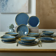 Shizen Mavi Organik Yemek Takımı 18 Parça 6 Kişilik Bonvagon