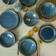 Shizen Mavi Organik Yemek Takımı 18 Parça 6 Kişilik Bonvagon