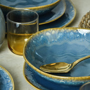 Shizen Mavi Organik Yemek Takımı 18 Parça 6 Kişilik Bonvagon