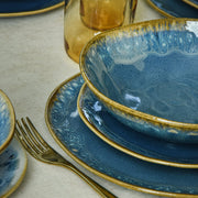 Shizen Mavi Organik Yemek Takımı 18 Parça 6 Kişilik Bonvagon