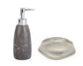 Sıvı Sabunluk Ve Sabunluk 2 Li Banyo Seti,Taşlı Gümüş Bonvagon