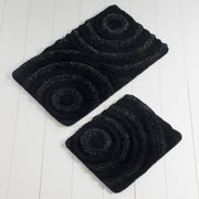 Siyah 2li Set Akrilik Banyo Paspas ve Halısı, Kaymaz Taban, Yıkanabilir Bonvagon