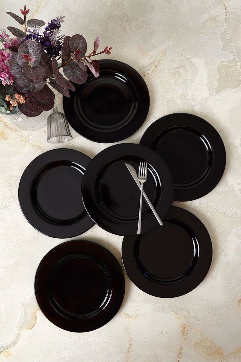 Siyah Assos Servis Tabağı 28 Cm 6 Adet 650 Bonvagon