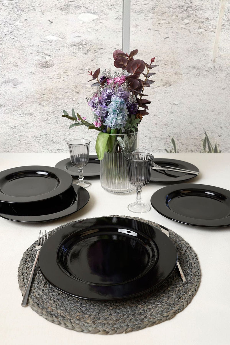 Siyah Assos Servis Tabağı 28cm 6 Adet