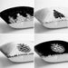 Siyah Beyaz Çam Ağacı & Kozalak Tasarımlı Dijital Baskılı Modern 4lü Kırlent Kılıfı Seti Bonvagon