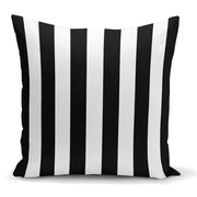 Siyah Beyaz Çizgili Dekoratif Yastık Kırlent Kılıfı 43x43cm Bonvagon