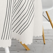 Siyah Beyaz OneDraw Soyut Dijital Baskılı Yuvarlak Masa Örtüsü Bonvagon