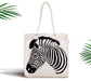 Siyah Beyaz Zebra Dijital Baskılı Modern Fermuarlı Kumaş Çanta Bonvagon