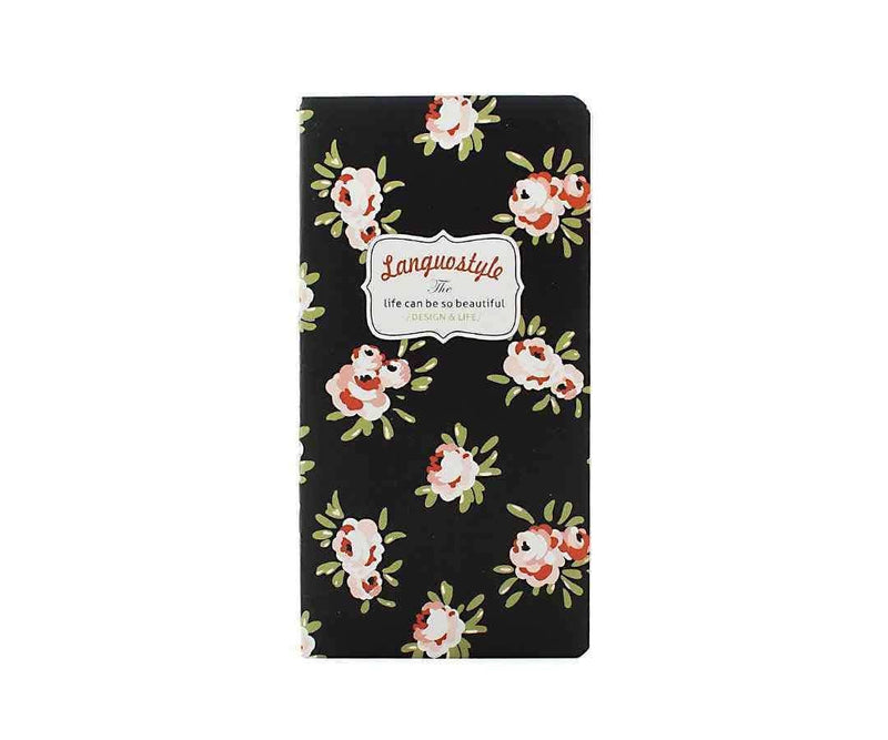 Siyah Çiçekli Defter Bonvagon