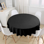 Siyah Düz Renk Dijital Baskılı Yuvarlak Masa Örtüsü Bonvagon
