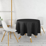Siyah Düz Renk Dijital Baskılı Yuvarlak Masa Örtüsü Bonvagon