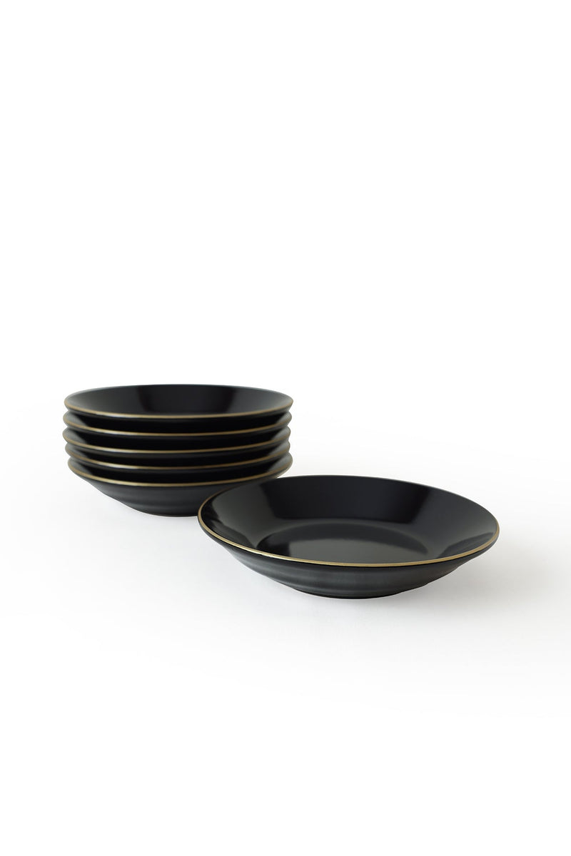 Siyah Gold Bahar Yemek Tabağı 19 Cm 6 Adet Bonvagon