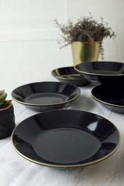 Siyah Gold Bahar Yemek Tabağı 19 Cm 6 Adet Bonvagon