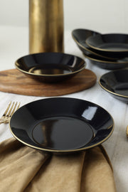 Siyah Gold Bahar Yemek Tabağı 19 Cm 6 Adet Bonvagon