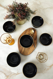 Siyah Gold Bulut Kase 12 Cm 6 Adet Bonvagon