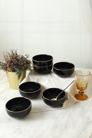 Siyah Gold Bulut Kase 12 Cm 6 Adet Bonvagon