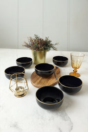 Siyah Gold Bulut Kase 12 Cm 6 Adet Bonvagon