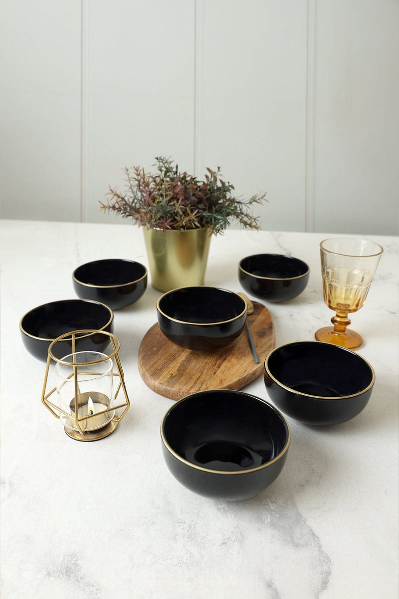 Siyah Gold Bulut Kase 12 Cm 6 Adet Bonvagon