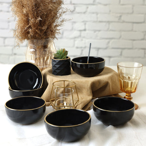 Siyah Gold Bulut Kase 12 Cm 6 Adet Bonvagon