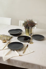 Siyah Gold Ege Pasta Tabağı 20 cm 6 Adet Bonvagon