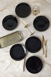 Siyah Gold Ege Pasta Tabağı 20 cm 6 Adet Bonvagon